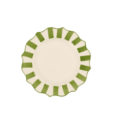 Green Scalloped Breakfast Plate