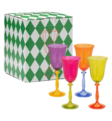 Multicoloured Wine Glass Set of 4