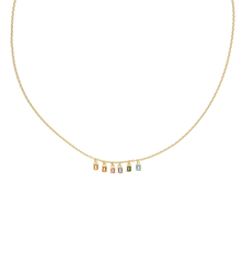 Drooping Rainbow Necklace 14K