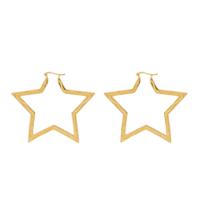 Large Funky Star Hoop Earrings