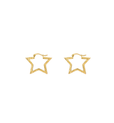 Small Funky Star Hoop Earrings