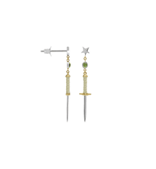 Single Parchment Sword Earring