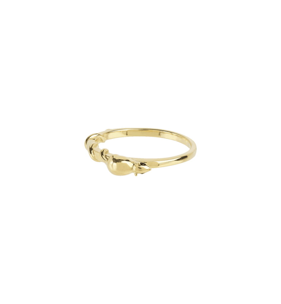 Tiny Mouse Ring 14K