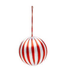 Big Corded Red and White Stripe Ornament