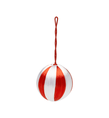 Small corded Red and White Stripe Ornament