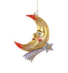 Moon Man Glass Ornament