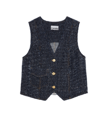 GANNI Fluffy Denim Gilet