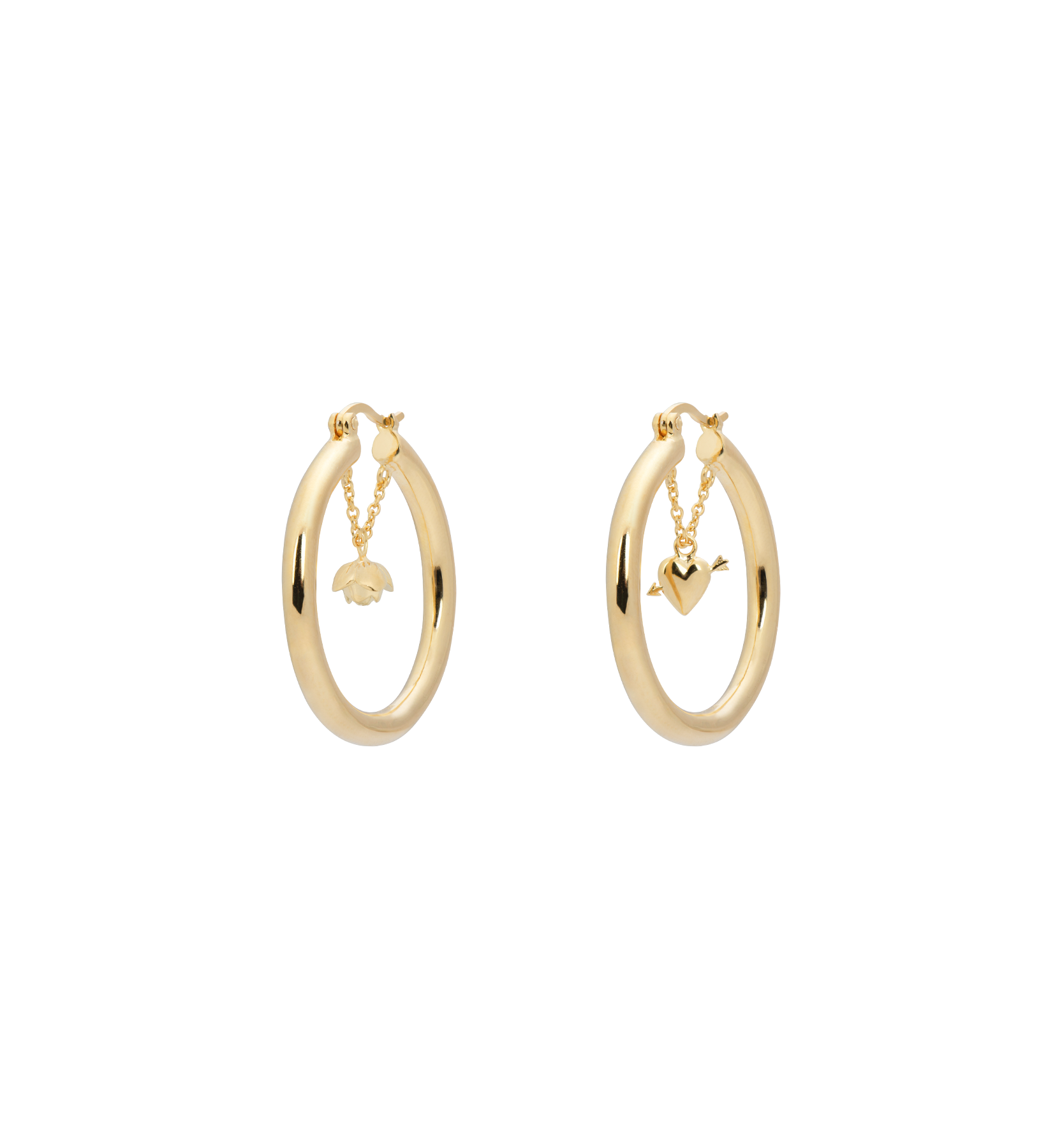 Louis Vuitton Louise Hoop Earrings Gold Tone